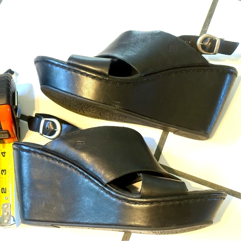 Born platform sandals-black leather-size 11